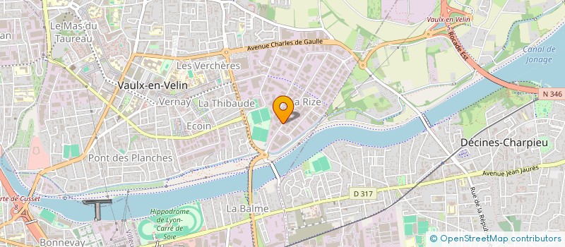 localisation de l'entreprise MECALUG à VAULX-EN-VELIN