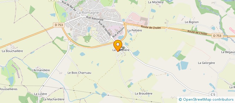 localisation de l'entreprise MECANIQUE BARON CHARRIER  LA ROMAGNE