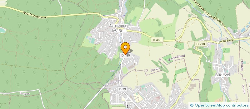 localisation de l'entreprise MECASOUDURE à DAMPIERRE-LES-BOIS