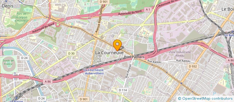 localisation de l'entreprise MED - BAT à LA COURNEUVE