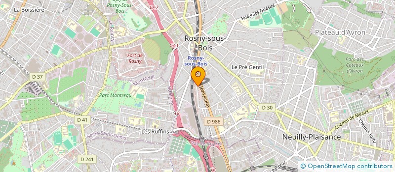 localisation de l'entreprise MED INVEST à ROSNY-SOUS-BOIS