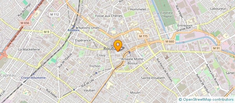 localisation de l'entreprise MEDIA COM CENTRE  ROUBAIX