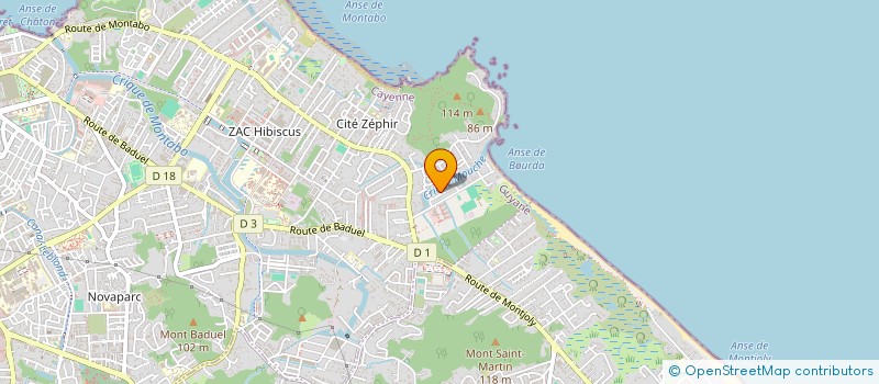 localisation de l'entreprise MEDIATION ARTISTIQUE, KULTURELLE, OUTRE-MER, KREATION, INTERMEDIAIRES  CAYENNE