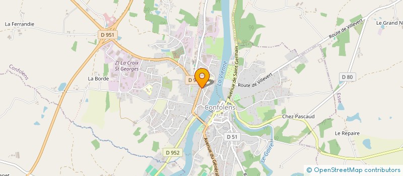 localisation de l'entreprise MEDIC CHARENTE DIFFUSION à CONFOLENS