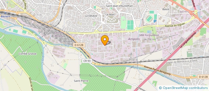 localisation de l'entreprise MEDITERRANEE BOISSONS  M.B.  BEZIERS