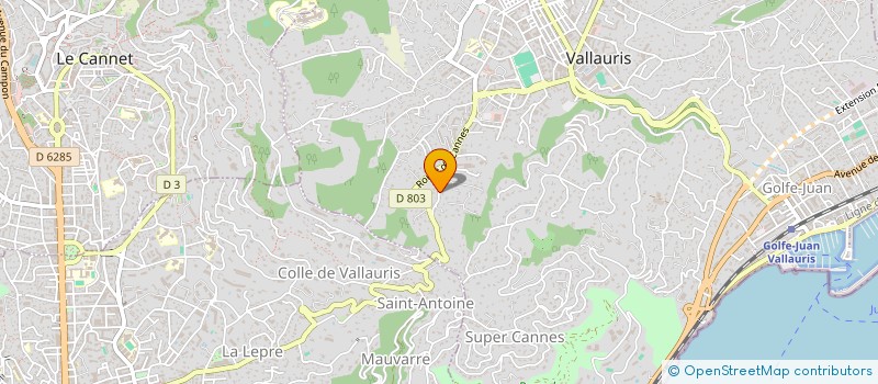 localisation de l'entreprise MELSAN à VALLAURIS