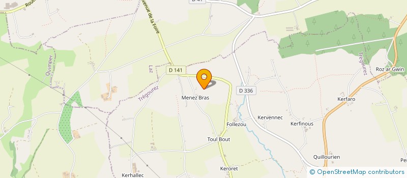 localisation de l'entreprise MENEZ FOLLEZOU à TREGOUREZ