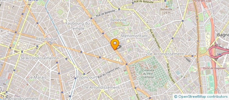 localisation de l'entreprise MENILMONTANT VOYAGES à PARIS