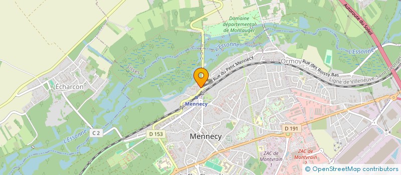 localisation de l'entreprise MENNECY PNEUS à MENNECY