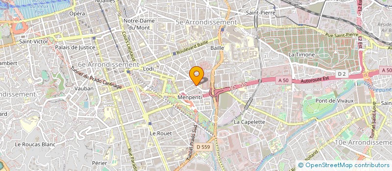localisation de l'entreprise MENPENTI PNEUS à MARSEILLE