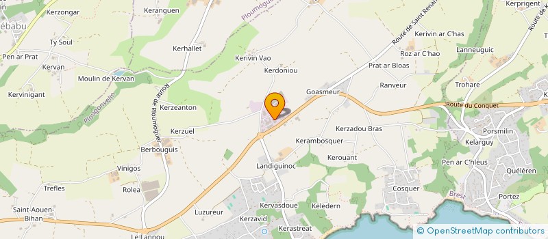 localisation de l'entreprise MENUISERIE BELLEC  BOURG-BLANC