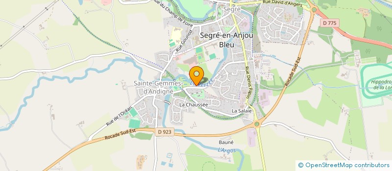 localisation de l'entreprise MENUISERIE C.R.N. à SEGRE-EN-ANJOU BLEU