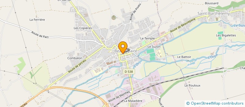 localisation de l'entreprise MENUISERIE CARCO VINCENT à BEAUREPAIRE