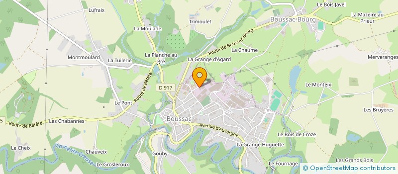 localisation de l'entreprise MENUISERIE CHAGNON à BOUSSAC