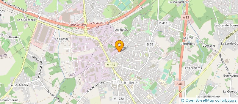 localisation de l'entreprise MENUISERIE - CHARPENTE DAVIAUD à LES SORINIERES
