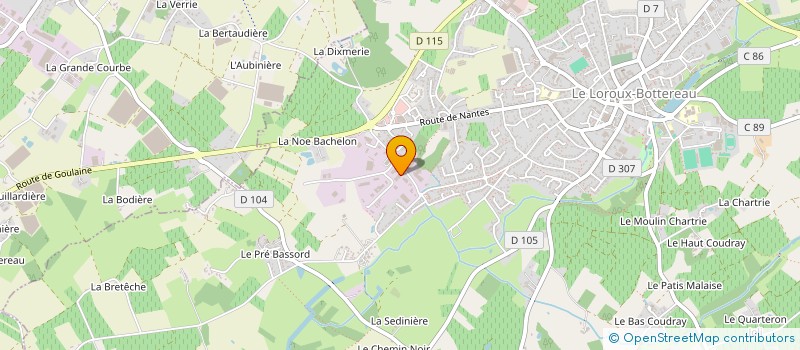 localisation de l'entreprise MENUISERIE CHARPENTE MOREAU à LE LOROUX-BOTTEREAU
