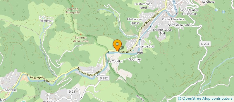 localisation de l'entreprise MENUISERIE CHARPENTE SAROUL ALAIN à LE CHEYLARD