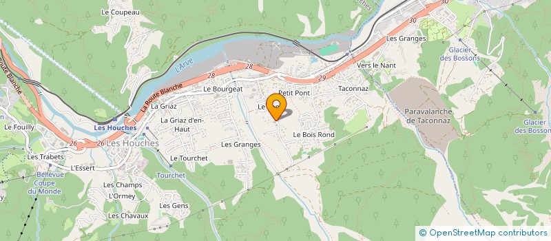 localisation de l'entreprise MENUISERIE CHARPENTE SIMOND RAVANEL à LES HOUCHES