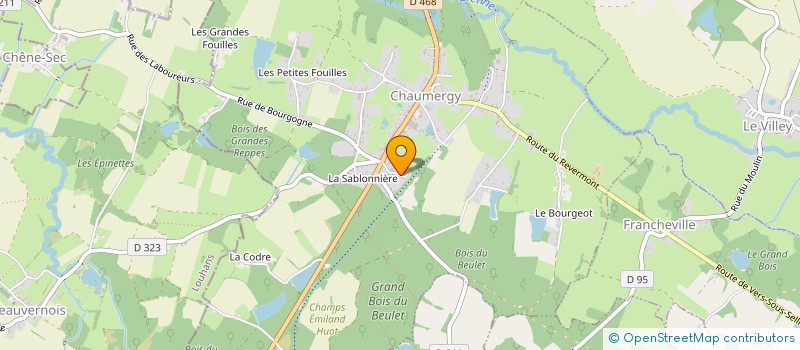 localisation de l'entreprise MENUISERIE CLAUDE BERNARD  CHAUMERGY