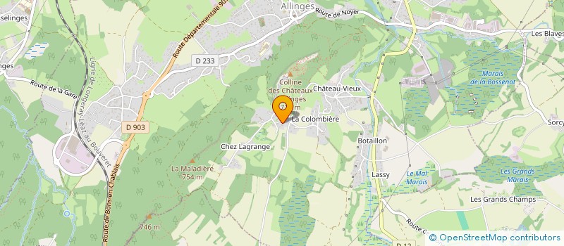 localisation de l'entreprise MENUISERIE DES CHATEAUX à ALLINGES