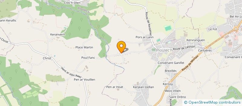 localisation de l'entreprise MENUISERIE DU TREGOR à PLOUMILLIAU