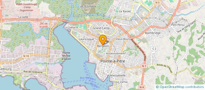 localisation de l'entreprise MENUISERIE EBENISTERIE CHARPENTES à POINTE A PITRE