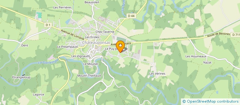 localisation de l'entreprise MENUISERIE-FERMETURE VARNIER à CHATEAUPONSAC