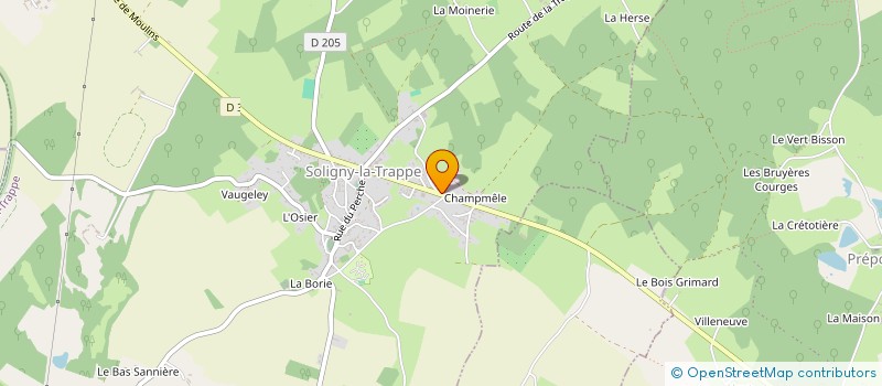 localisation de l'entreprise MENUISERIE GADEYNE à SOLIGNY-LA-TRAPPE