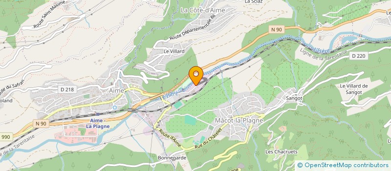 localisation de l'entreprise MENUISERIE GEX à AIME-LA-PLAGNE