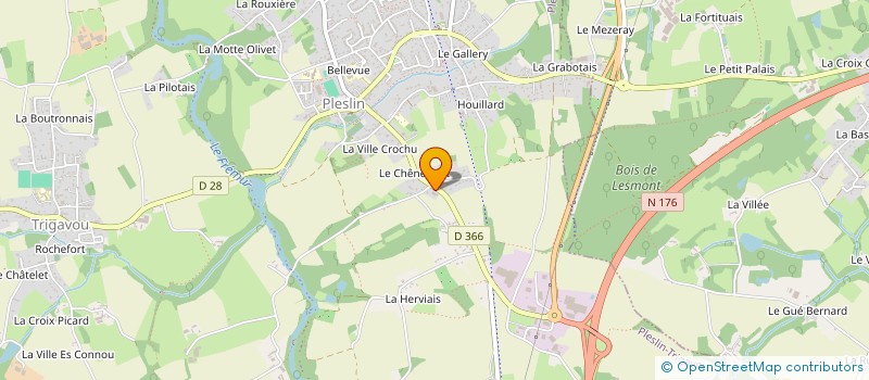 localisation de l'entreprise MENUISERIE JOSSELIN à PLESLIN-TRIGAVOU
