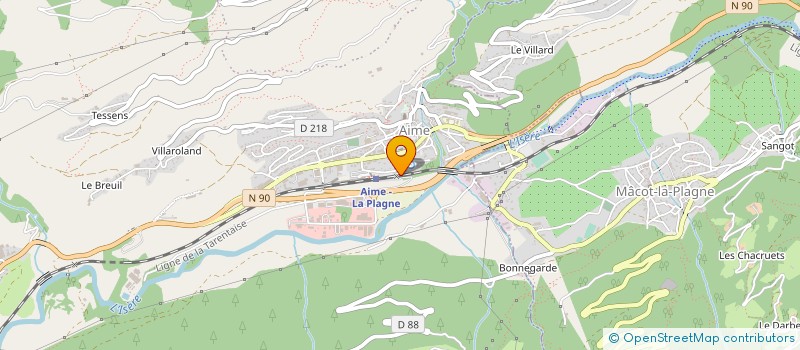 localisation de l'entreprise MENUISERIE JUGLAIR PATRICE à AIME-LA-PLAGNE
