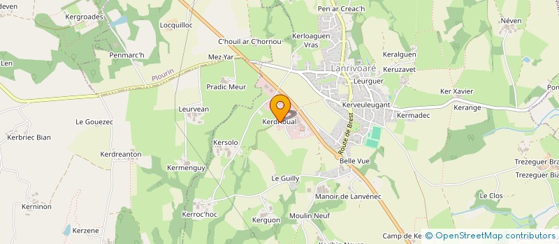 localisation de l'entreprise MENUISERIE LE GALL à LANRIVOARE