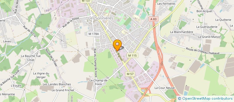 localisation de l'entreprise MENUISERIE MANDRET à LES SORINIERES