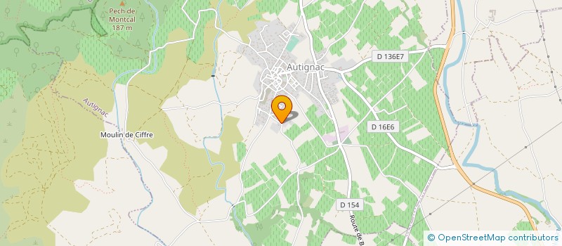 localisation de l'entreprise MENUISERIE MILHAU PHILIPPE  AUTIGNAC