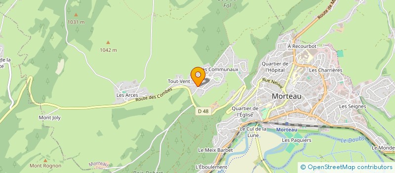 localisation de l'entreprise MENUISERIE MOUGIN MORTEAU  MORTEAU