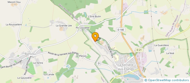 localisation de l'entreprise MENUISERIE PAPOUIN DENIS à LA FERRIERE-AUX-ETANGS