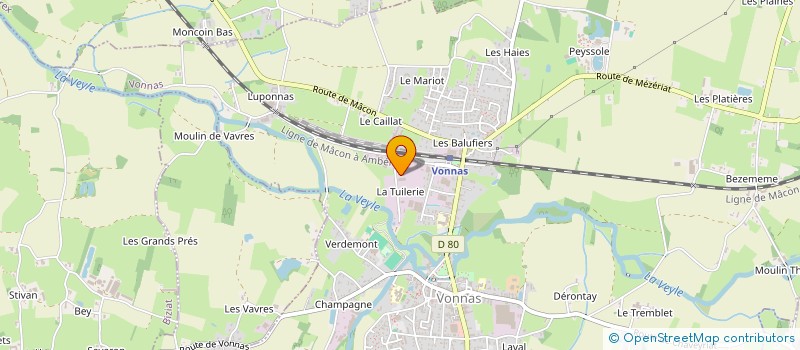 localisation de l'entreprise MENUISERIE PONCET  VONNAS