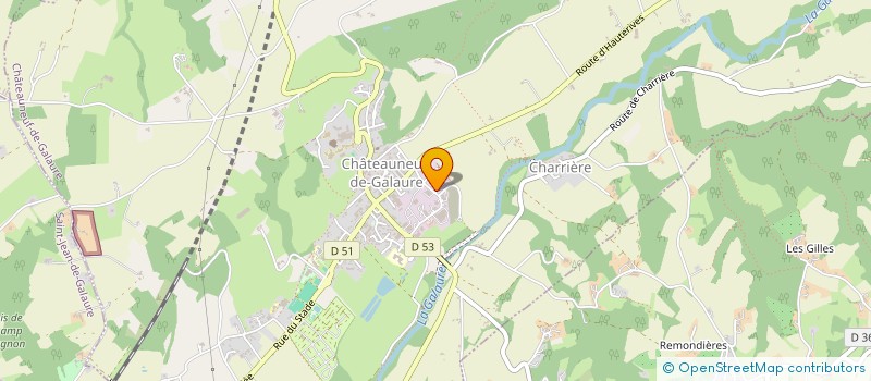 localisation de l'entreprise MENUISERIE ROCHEGUE à CHATEAUNEUF-DE-GALAURE