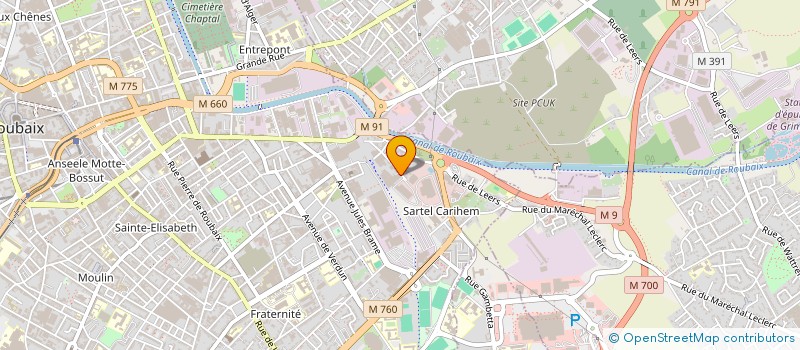 localisation de l'entreprise MENUISERIE SMETS à ROUBAIX