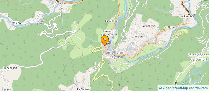 localisation de l'entreprise MENUISERIE SUD CREATION à LES OLLIERES-SUR-EYRIEUX