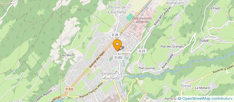 localisation de l'entreprise MENUISERIE VITRERIE LADAME  VALGELON-LA ROCHETTE