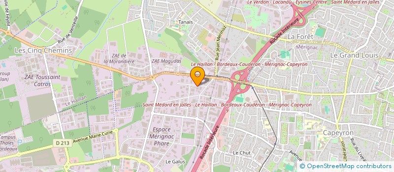 localisation de l'entreprise MENUISERIE WETTERWALD  MERIGNAC