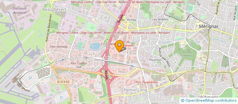 localisation de l'entreprise MENUISERIES BOIS D'AQUITAINE à MERIGNAC