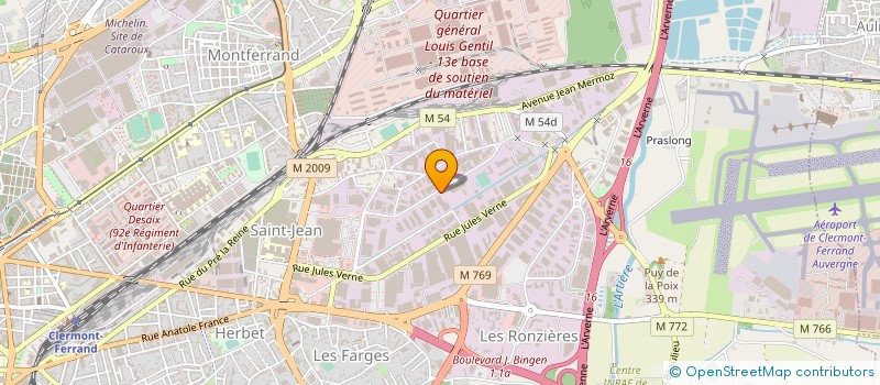 localisation de l'entreprise MENUISERIES FERREYROLLES à CLERMONT-FERRAND