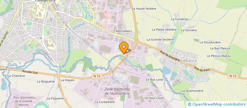 localisation de l'entreprise MENUISERIES HELLEUX  FOUGERES