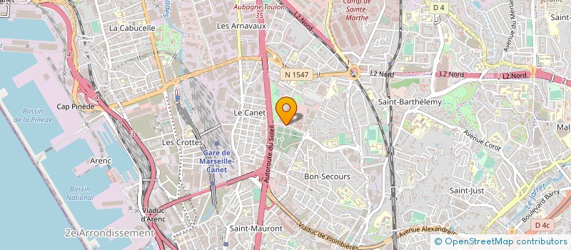localisation de l'entreprise MERIDIONALE SOUDURE TUYAUT CALORIFUGE à MARSEILLE