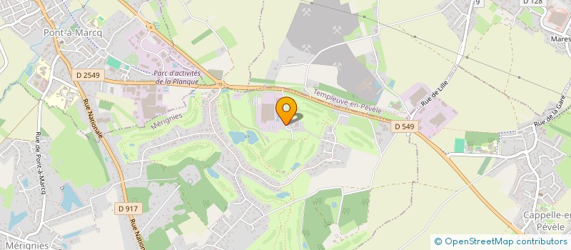 localisation de l'entreprise MERIGNIES AMENAGEMENT DU GOLF ET D'ESPACES D'HABITAT ET D'ACTIVITE à MERIGNIES