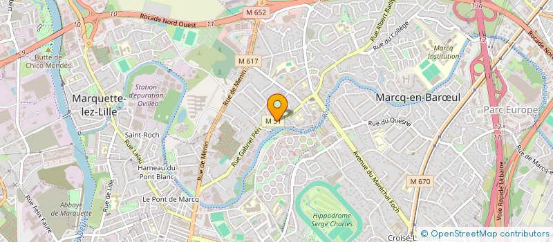 localisation de l'entreprise MERIGNIES TRAVAUX DECO à MARCQ-EN-BARŒUL