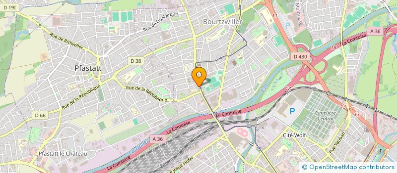 localisation de l'entreprise MESSAGERIE ET TRANSPORT DERKA à MULHOUSE