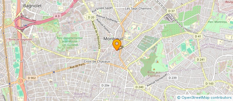 localisation de l'entreprise METABILA à MONTREUIL